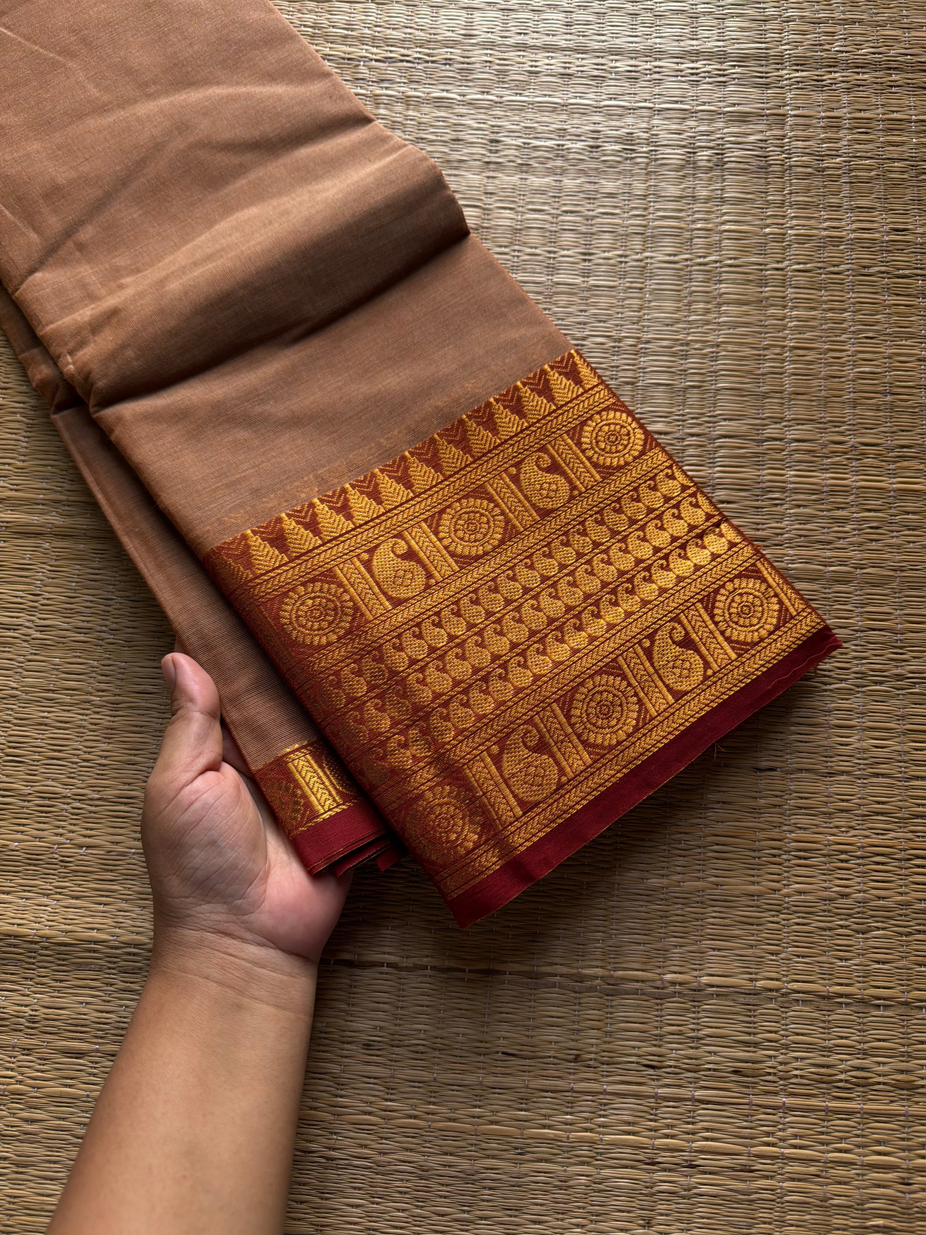 RF960 Beige shade Kanchi cotton saree