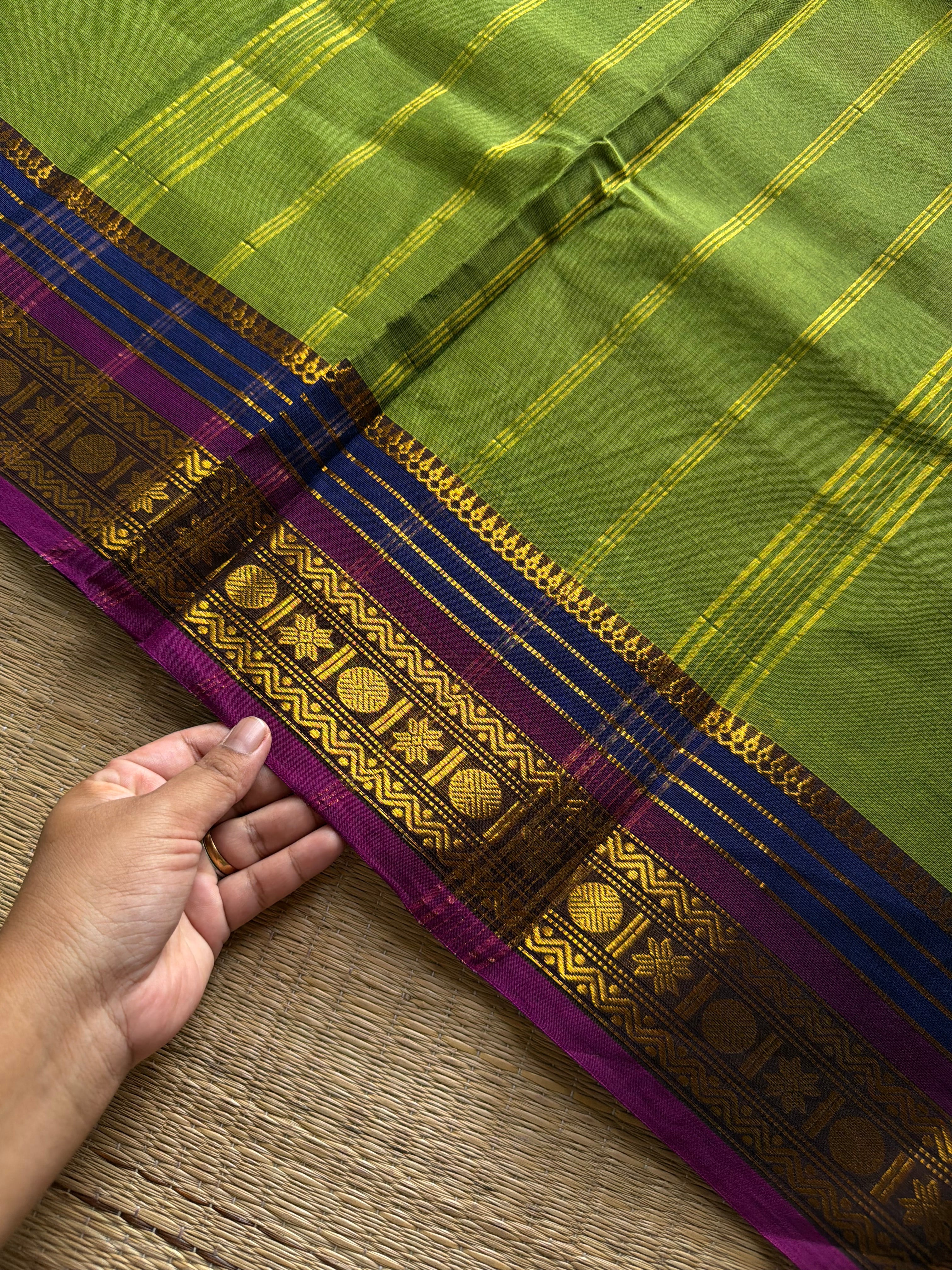 RF1141 Green ~ Silk saree inspired Kanchi cotton saree