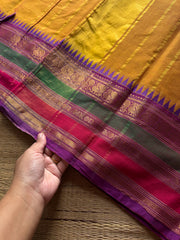 RF1287 Mustard yellow ~ Silk saree inspired Kanchi cotton saree