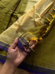 RF556 Green Mercerised Narayanpet cotton saree