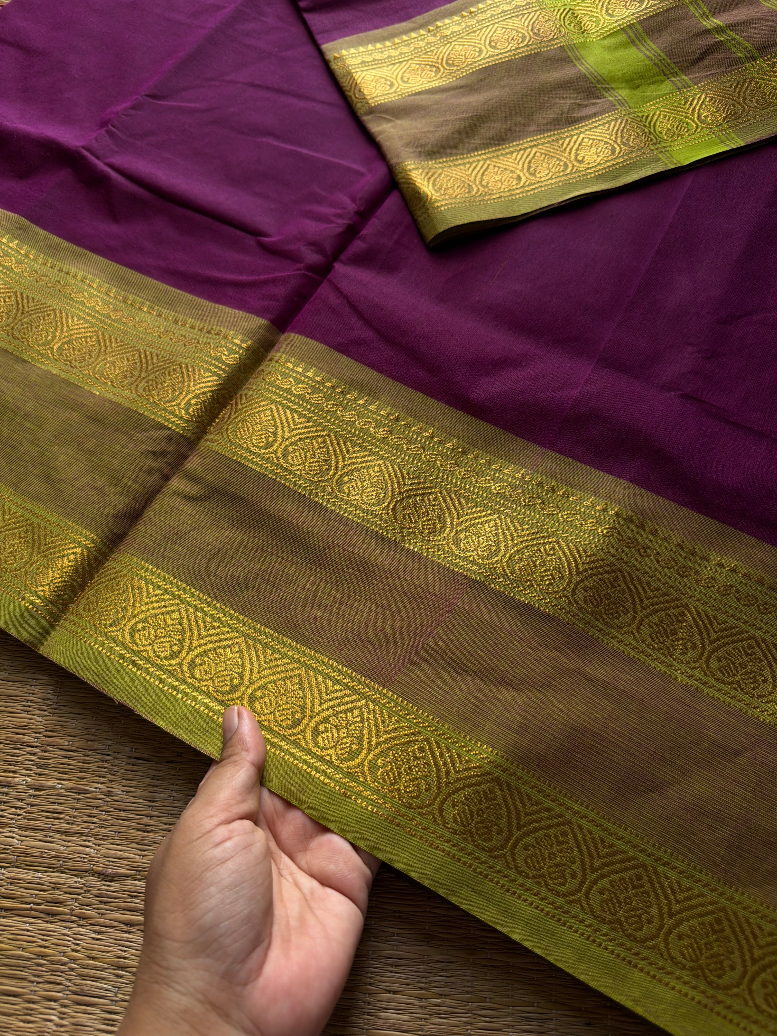 RF1422 Magenta pink Kanchi cotton saree