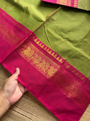 RF1144 Parrot green shade Kanchi cotton saree