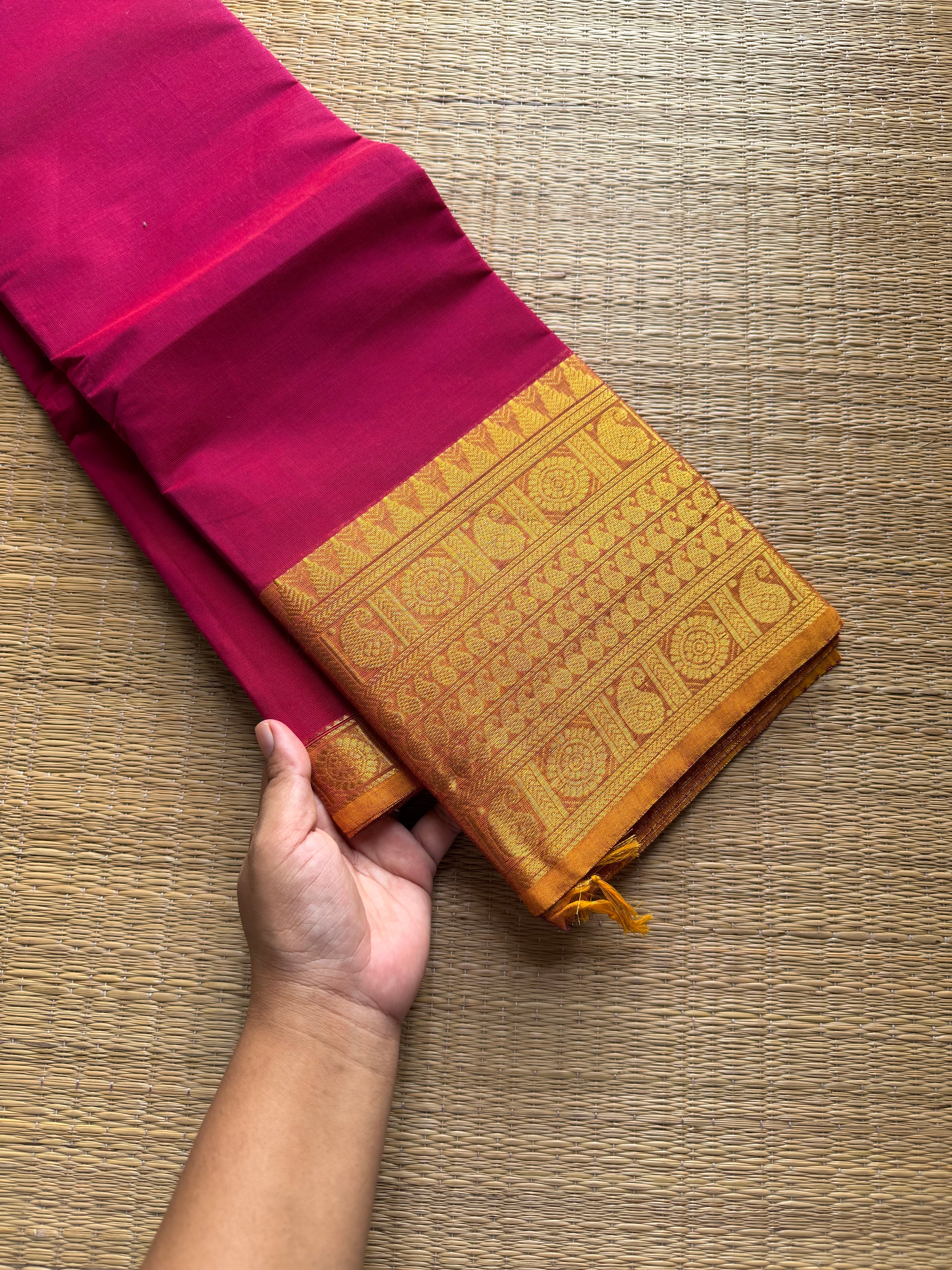 RF1006 Magenta pink ~ Kanchi cotton saree