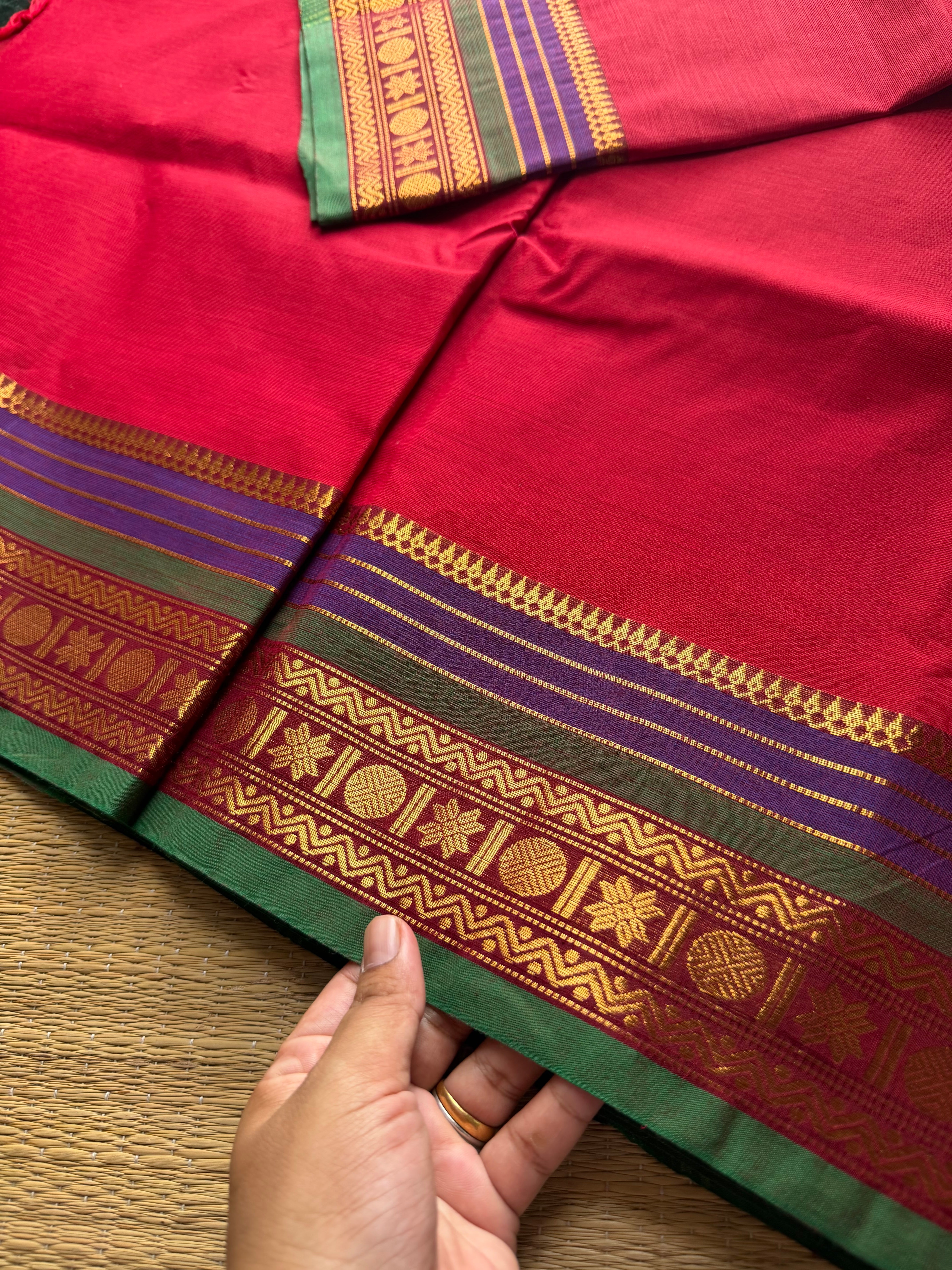 RF763 Reddish maroon shade Kanchi cotton saree ~ Silk Saree Inspired