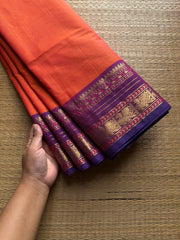 RF949 Orange shade Kanchi cotton saree ~ Silk saree inspired