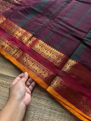 RF962 Vanasingaram pattern Kanchi cotton saree ~ Maroon