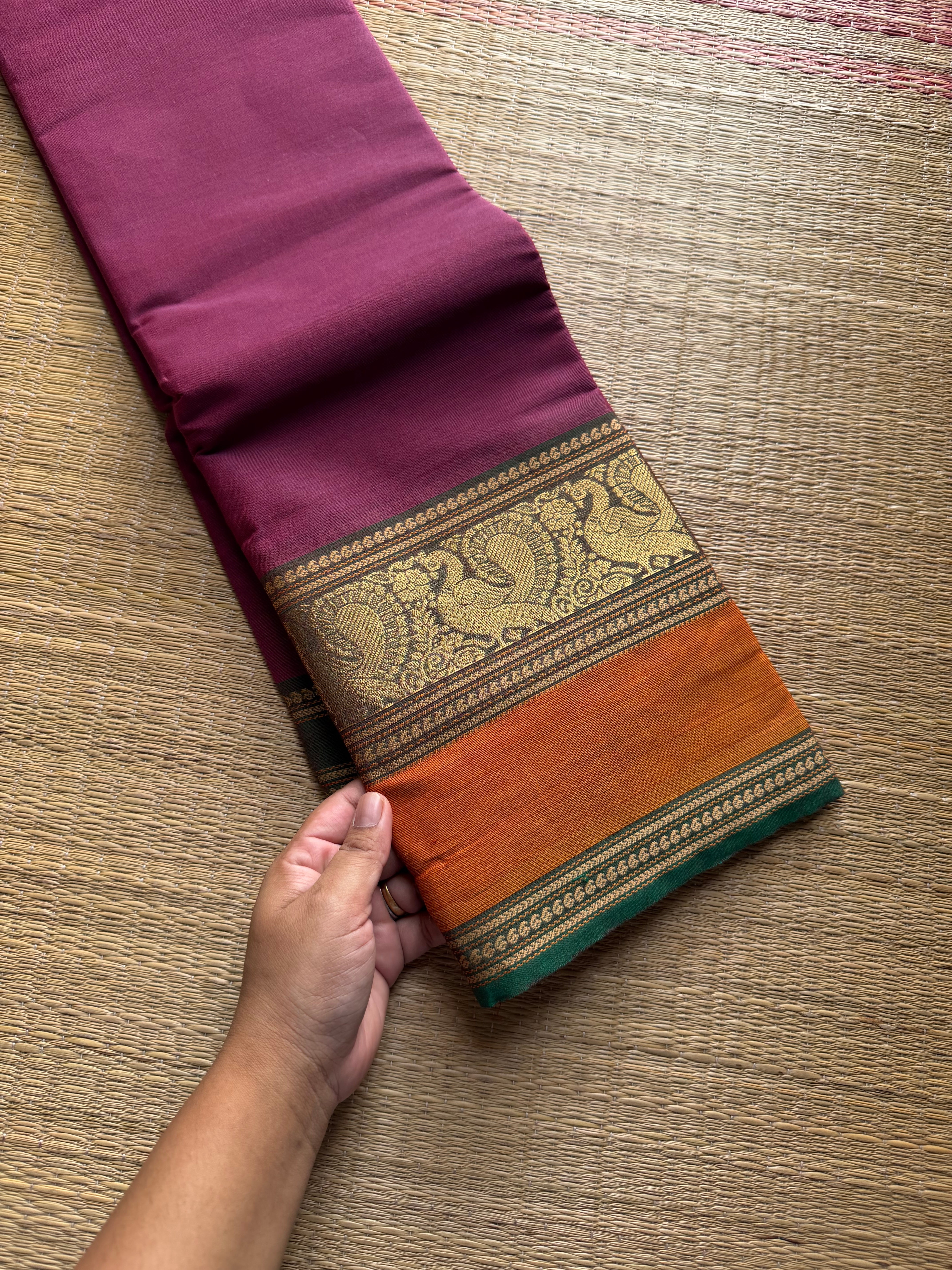 RF1011 Dual tone mauve pink shade ~ Kanchi cotton saree