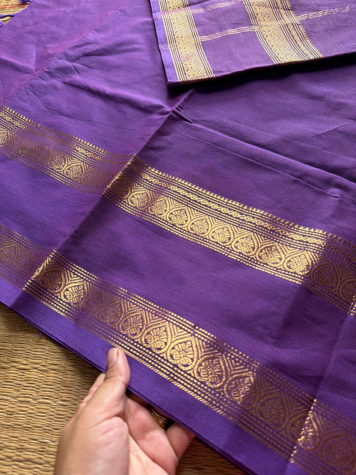 RF627 Monotone dual shade lavender tone Kanchi cotton saree