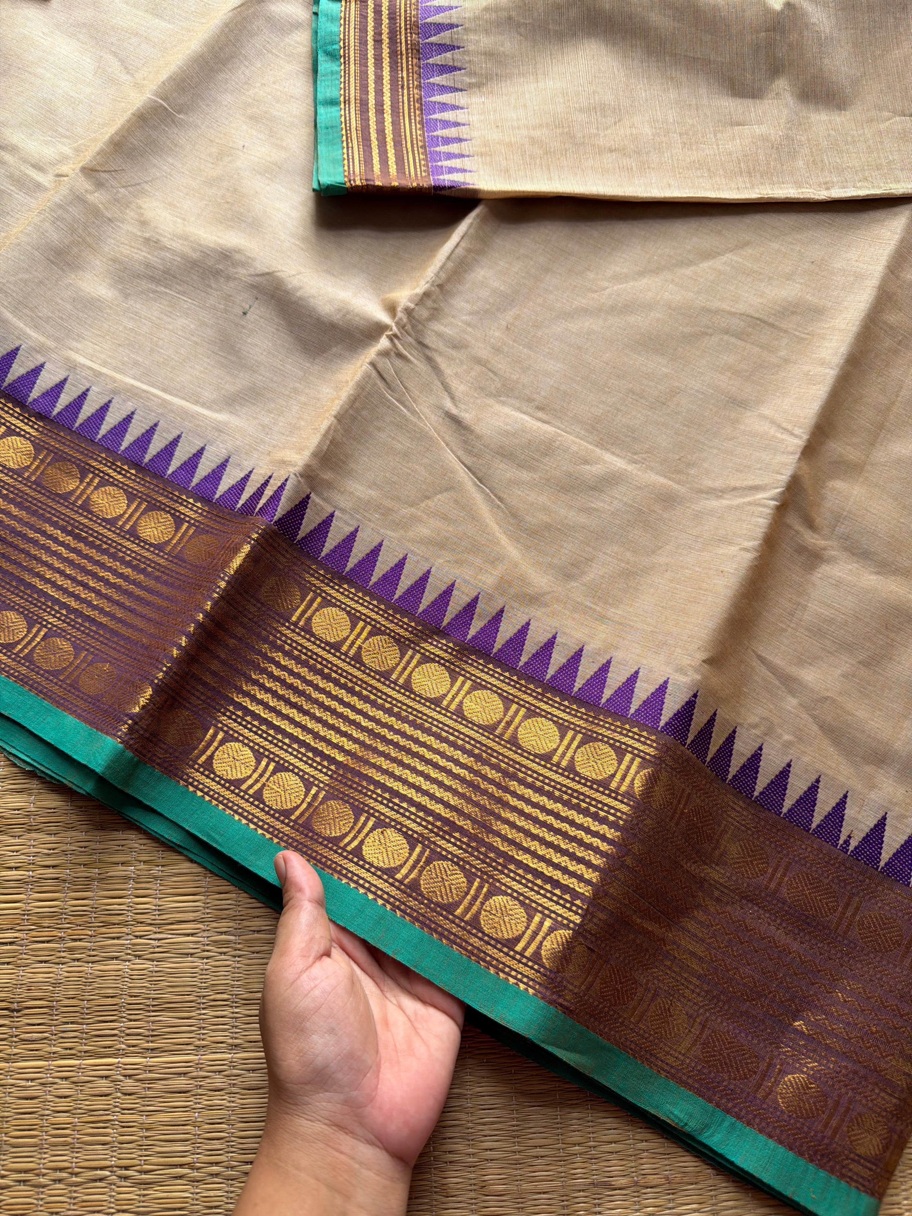 RF403 Cream Shade Kanchi Cotton Saree