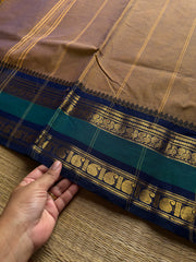 RF943 Dual shade light earthy brown shade Kanchi cotton saree