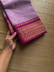 RF1136 Pastel shade Kanchi cotton saree with handmade thread buttas
