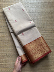 RF402 Cream Shade Kanchi Cotton Saree