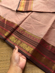 RF690 Beige shade ~ Silk Saree Inspired Kanchi Cotton saree