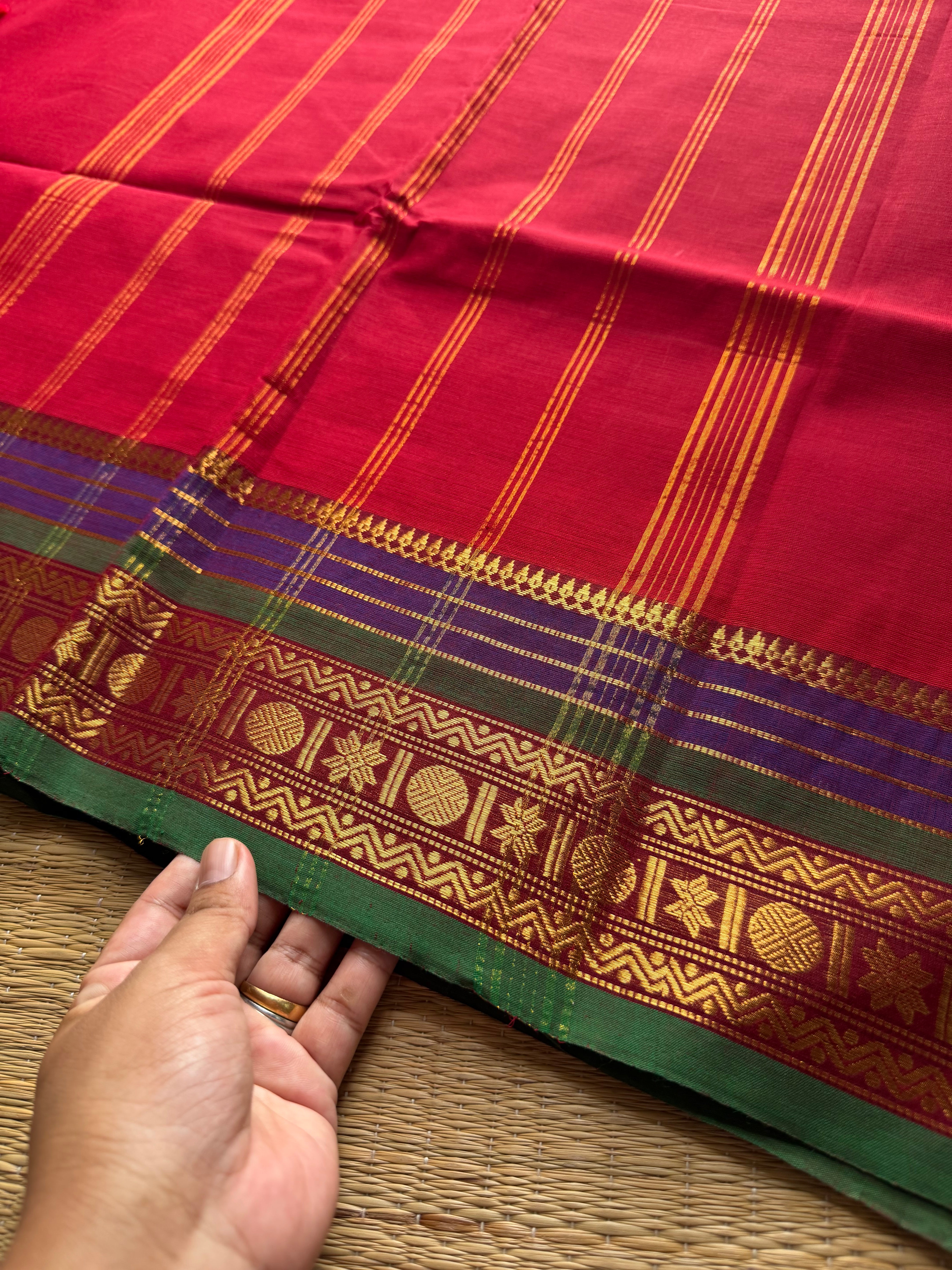 RF763 Reddish maroon shade Kanchi cotton saree ~ Silk Saree Inspired
