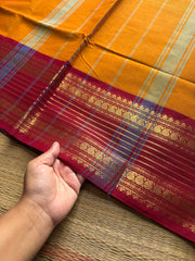 RF947 Dual tone orange shade Kanchi cotton saree