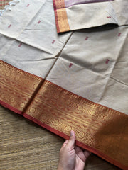 RF402 Cream Shade Kanchi Cotton Saree