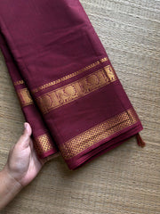 RF1147 Monotone maroon shade Kanchi cotton saree