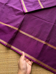 RF652 Purple shade thread border Kanchi cotton saree