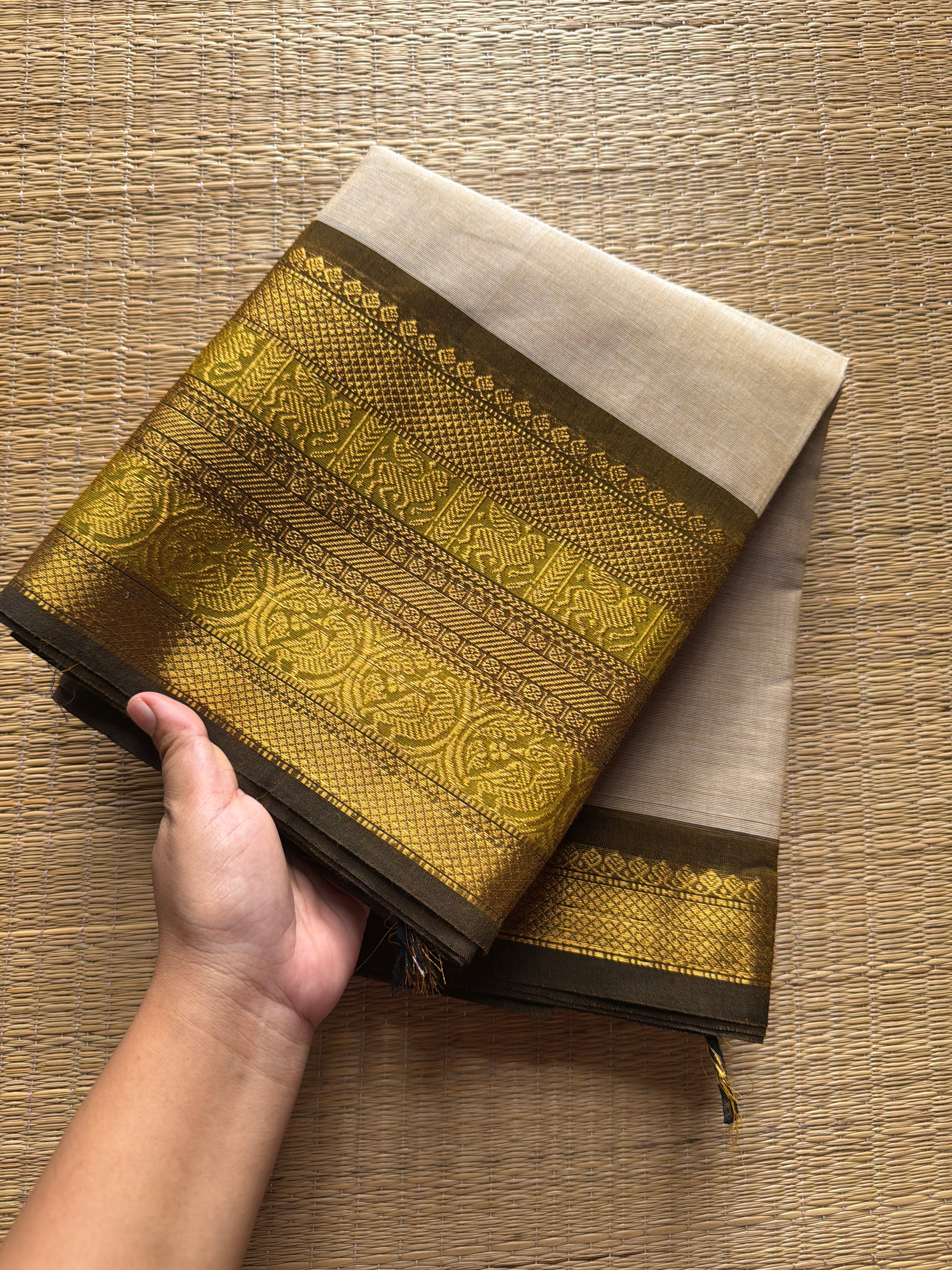 RF406 Cream Shade Kanchi Cotton Saree