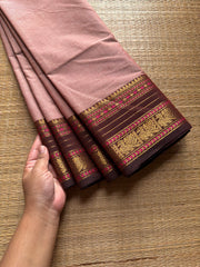 RF690 Beige shade ~ Silk Saree Inspired Kanchi Cotton saree