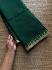 RF984 Green shade ~ Small thread border soft Kanchi cotton saree
