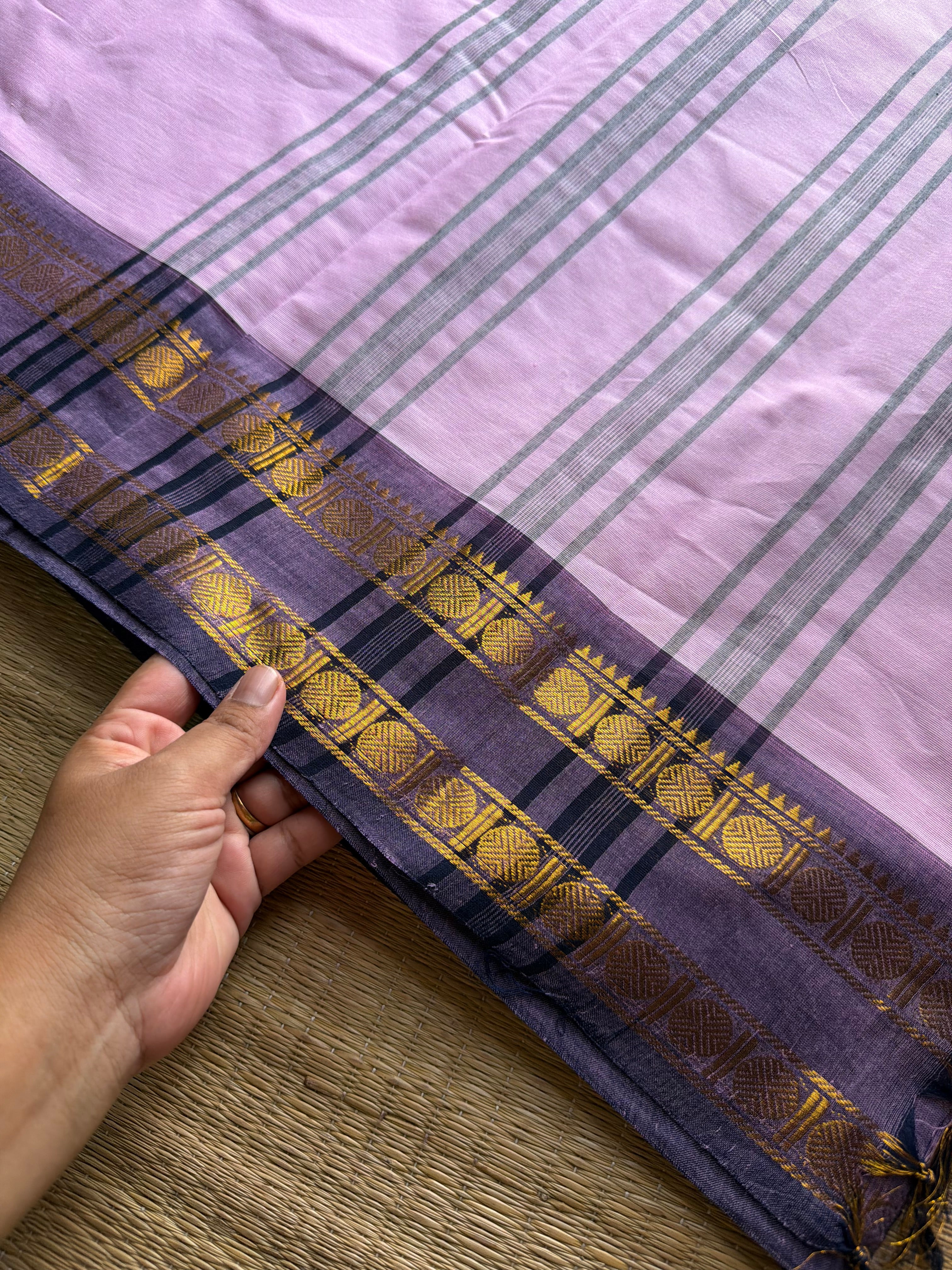 RF1142 Pastel shade Kanchi cotton saree