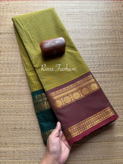 Dual Tone Green Shade Ganga Jamuna Border Kanchi Cotton Saree