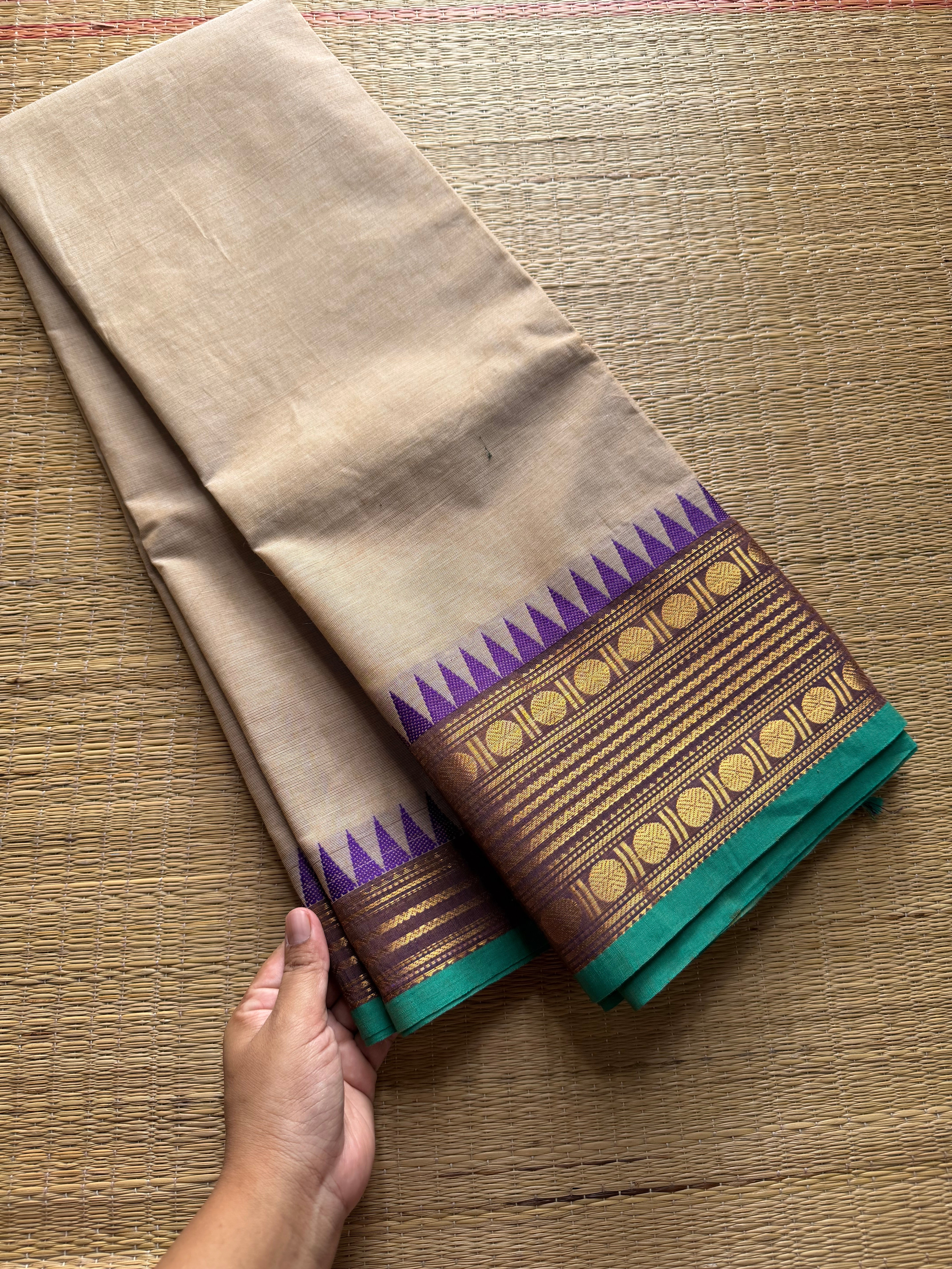 RF403 Cream Shade Kanchi Cotton Saree