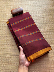 Maroon Shade Mercerised Narayanpet Cotton Saree