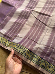 RF318 Lavender shade Mercerised Narayanpet Cotton Saree With Small Annam and elephant pattern border