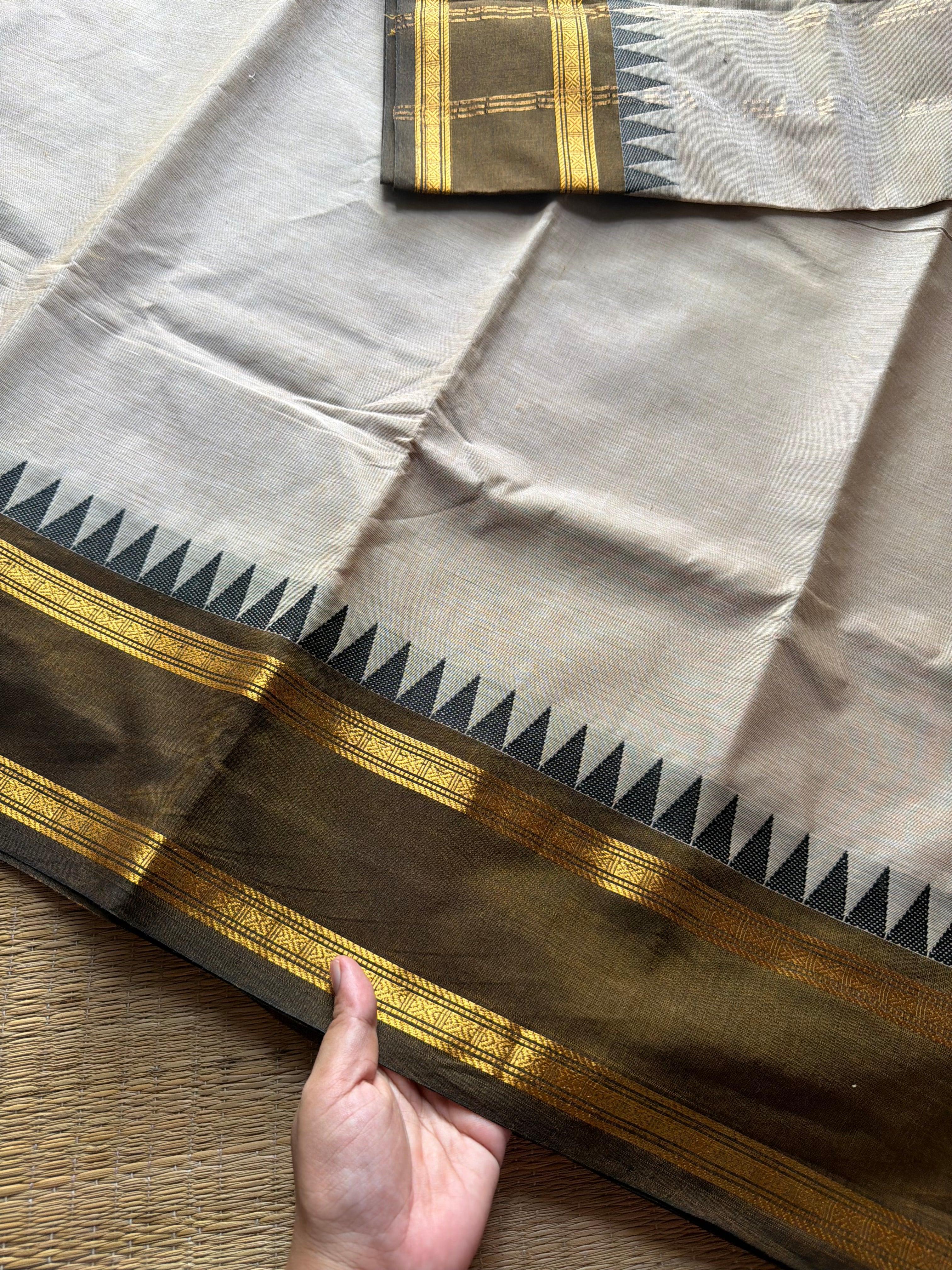 RF408 Cream Shade Kanchi Cotton Saree