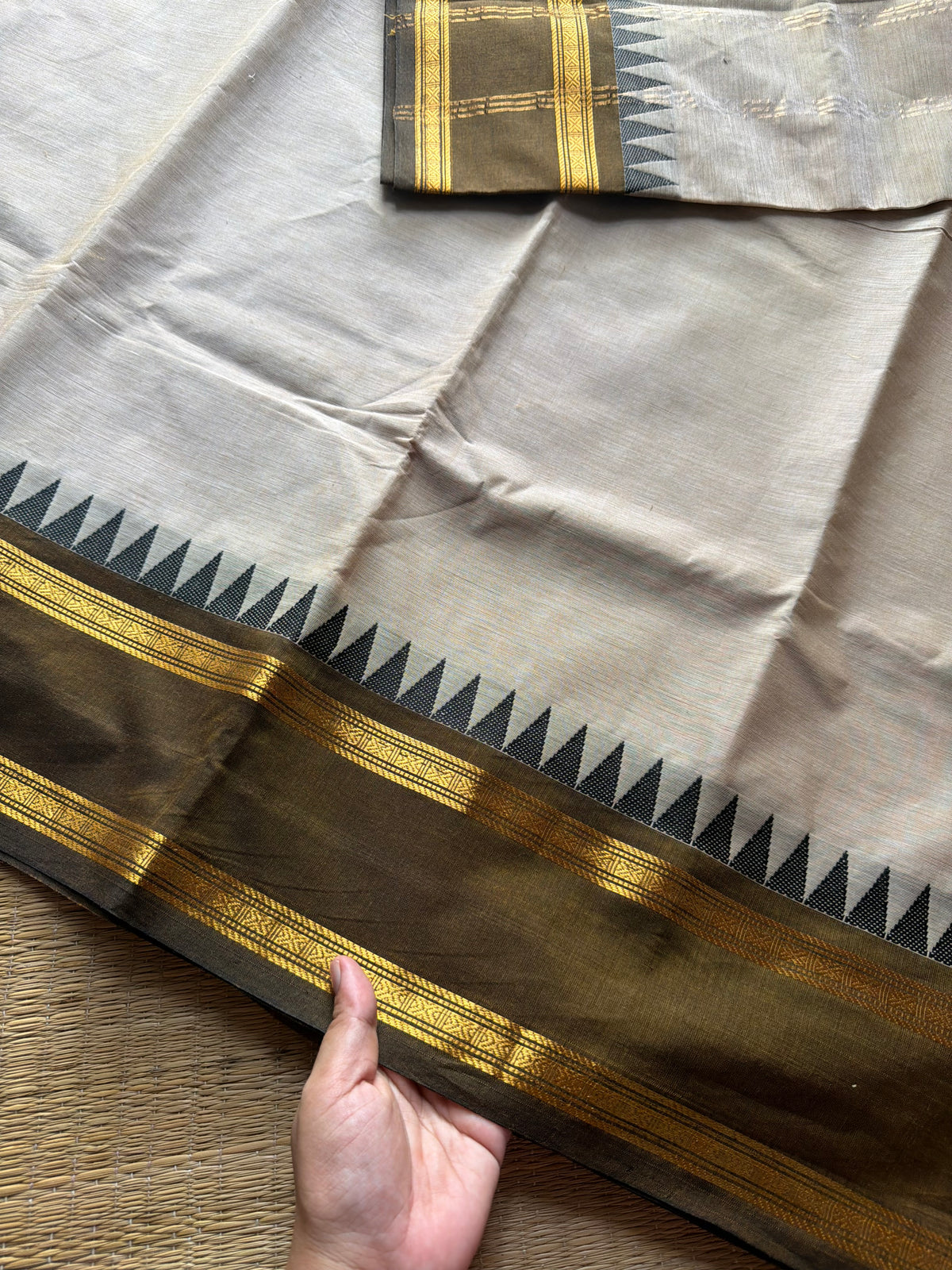 RF408 Cream Shade Kanchi Cotton Saree