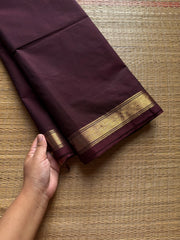 RF998 Coffee brown ~ Small border Kanchi cotton saree