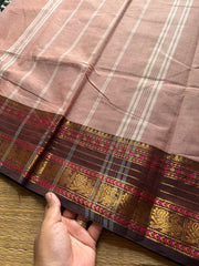 RF690 Beige shade ~ Silk Saree Inspired Kanchi Cotton saree