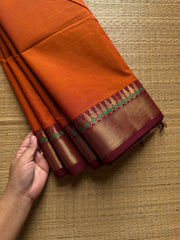 Orange shade Kanchi cotton saree ~ Silk Saree Inspired