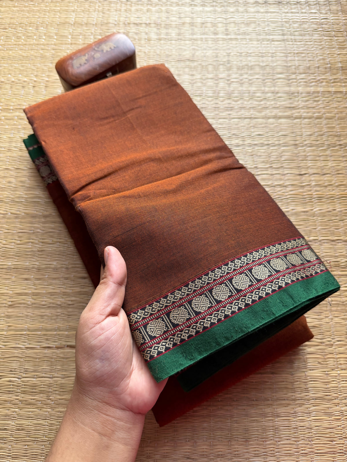 Honey Shade Narayanpet Mercerised Cotton Saree