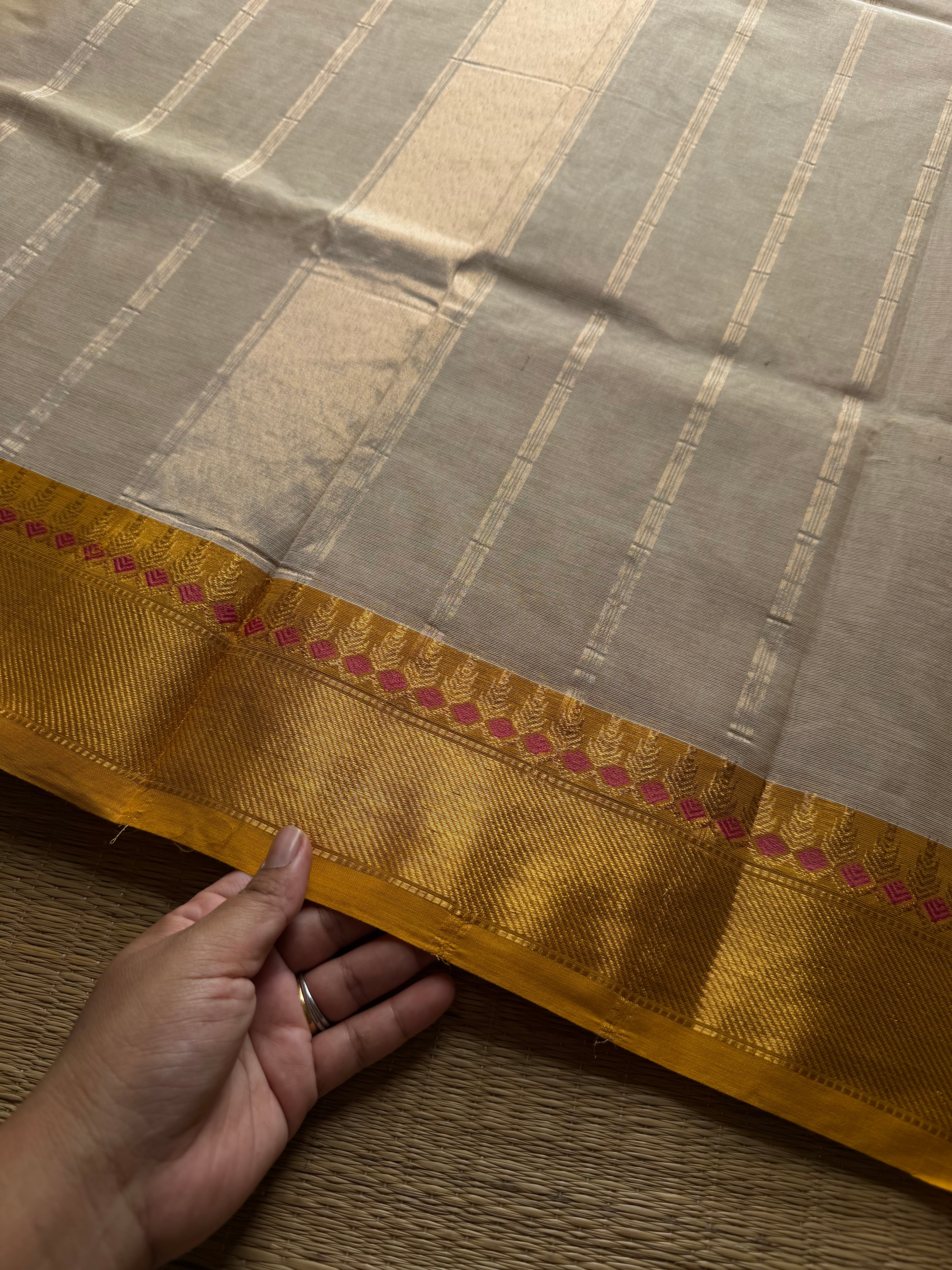 Cream shade Kanchi cotton saree ~ Silk Saree Inspired