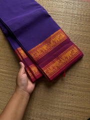 RF924 Purple & blue mixed shade ~ Silk saree inspired Kanchi cotton saree