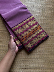 RF833 Lavender shade Kanchi cotton saree ~ Varisaipet border