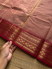 RF1346 Onion pink shade ~ Kanchi cotton saree with handmade thread buttas