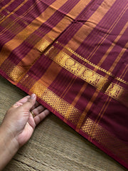 RF1147 Monotone maroon shade Kanchi cotton saree