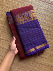 RF1316 Big / long border Mercerised Narayanpet cotton saree