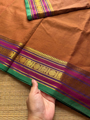 RF689 Silk Saree Inspired Kanchi Cotton saree ~ Honey shade