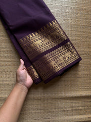 RF1138 Coffee brown shade Rettapet border Kanchi cotton saree