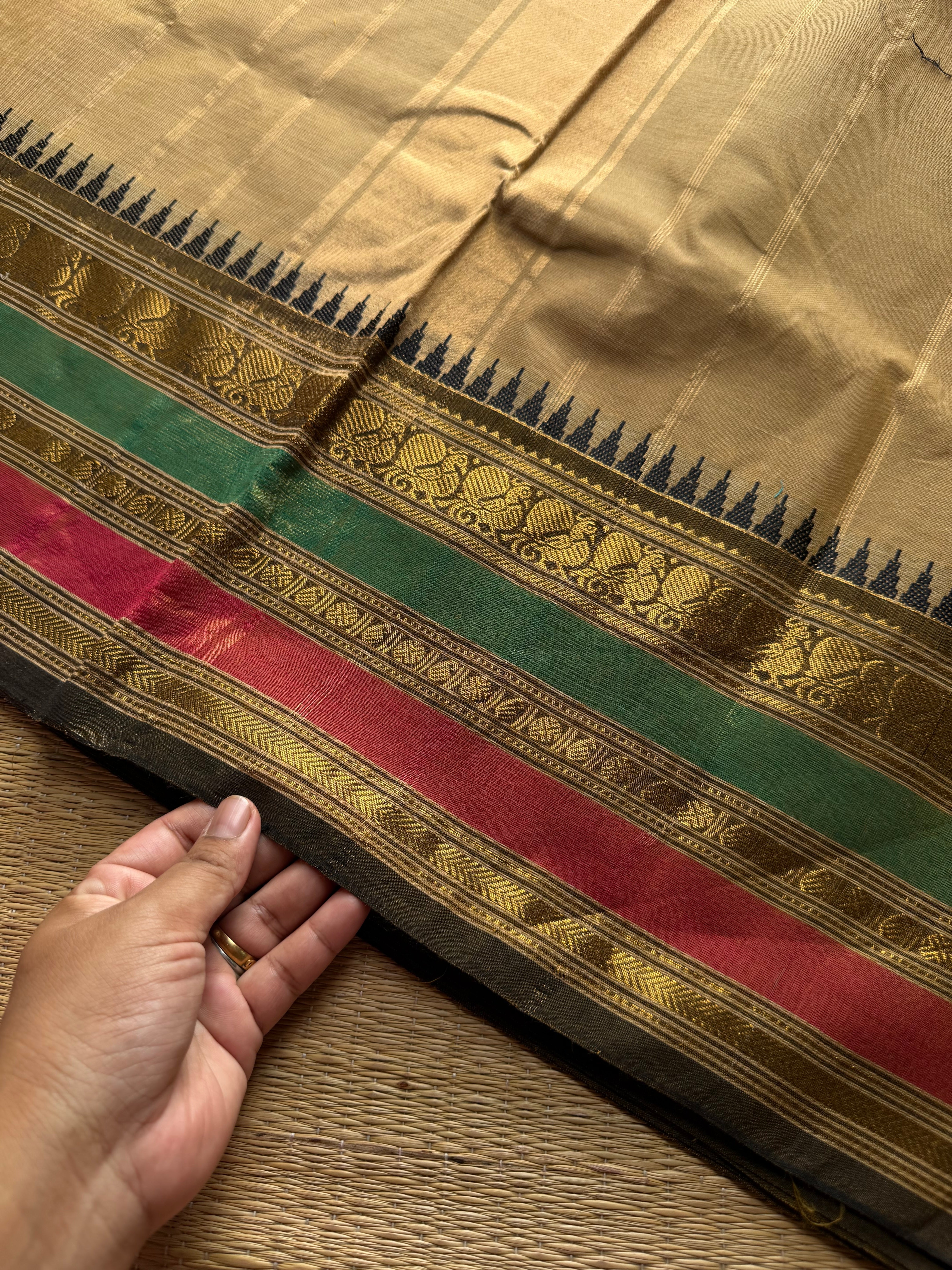 RF1182 Beige shade Kanchi cotton saree ~ Silk saree inspired