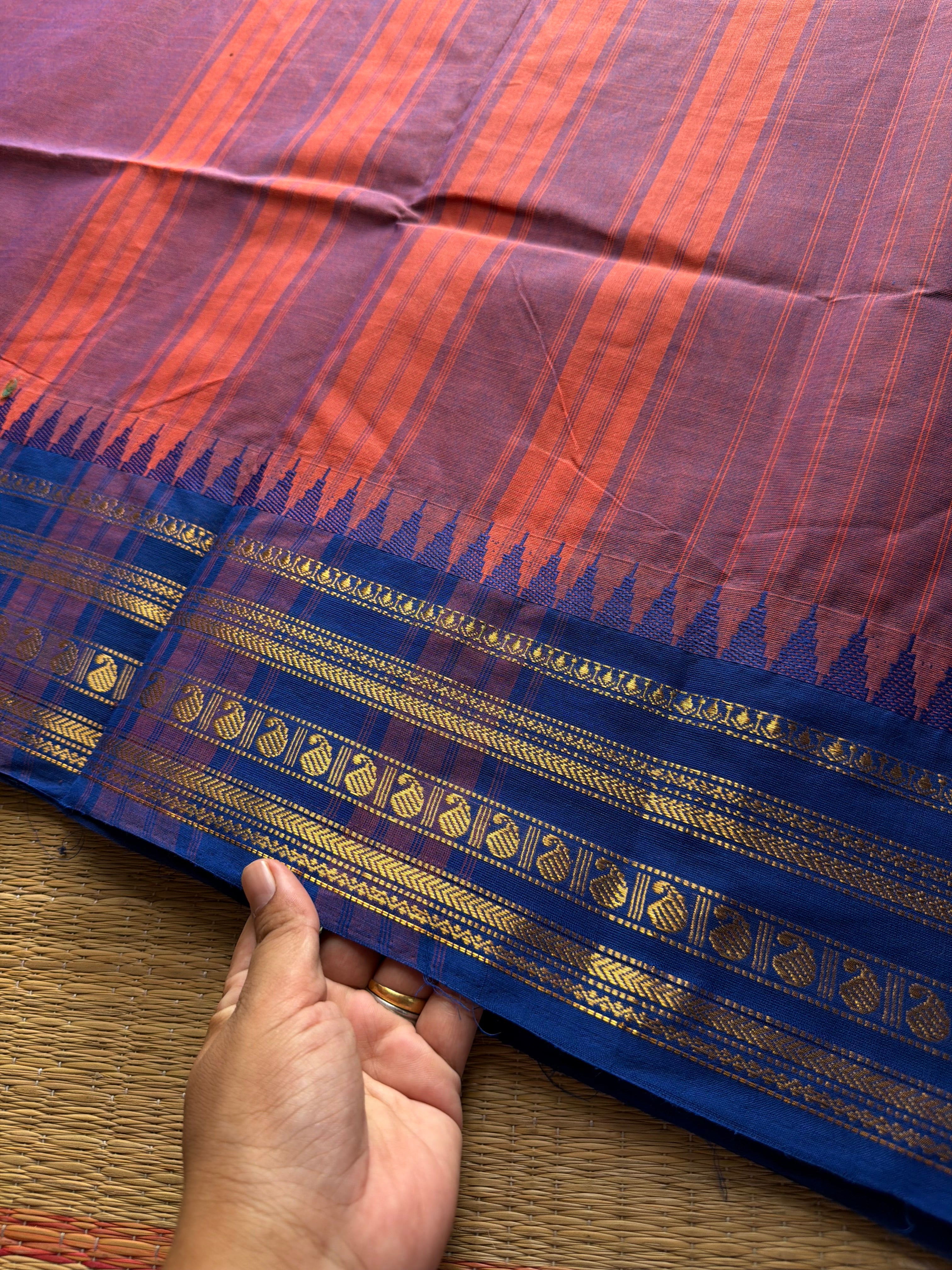 RF767 Dual tone muted purple shade Kanchi cotton saree