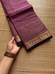 RF588 Dark onion pink with black combination vaira Oosi pattern & contrast mango Zari border