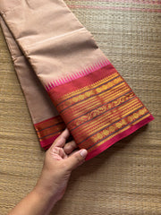RF514 Cream with pink shade Kanchi cotton saree