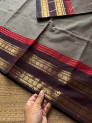RF1417 Dual tone grey Kanchi cotton saree