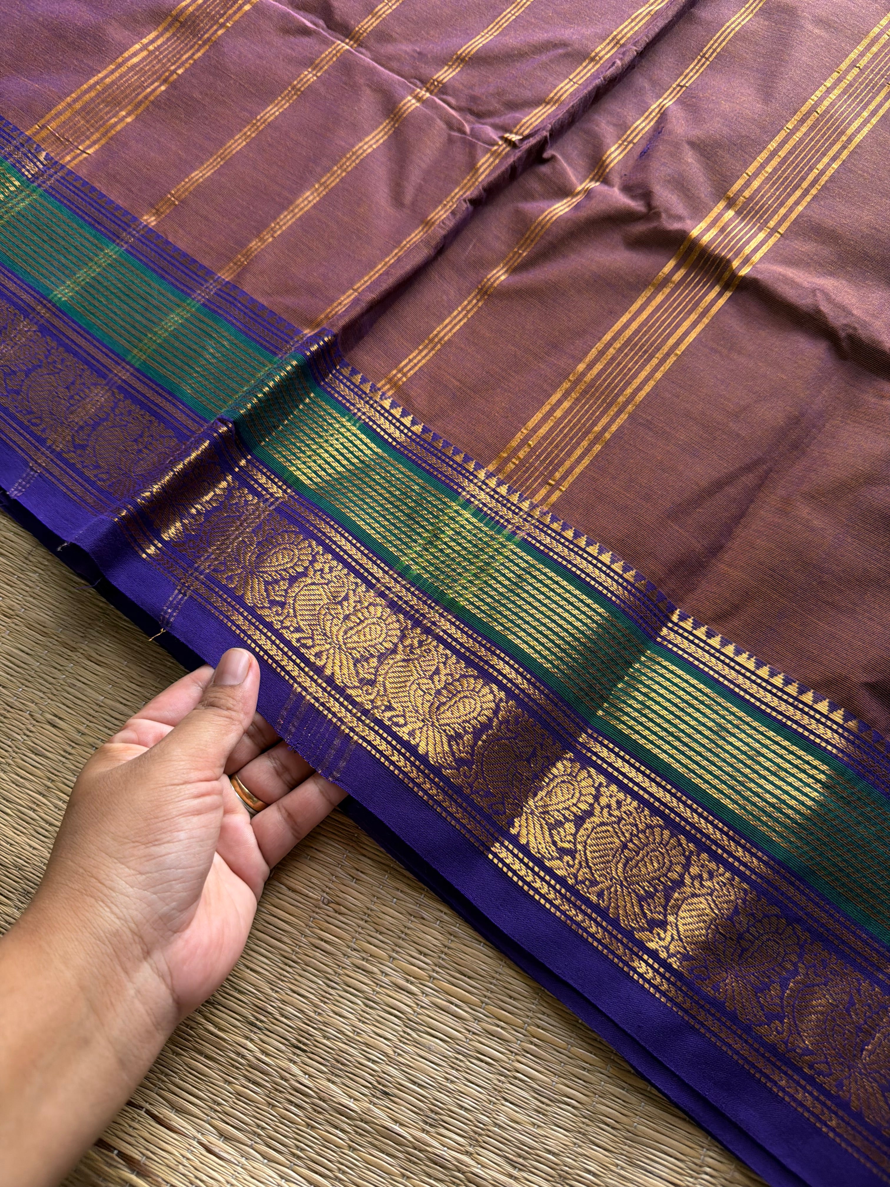RF1145 Dual tone honey shade Kanchi cotton saree